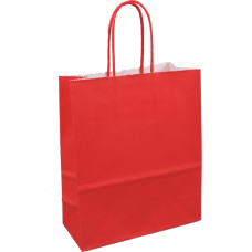 Draagtas rood 18/8x22cm 50st Tpk270615